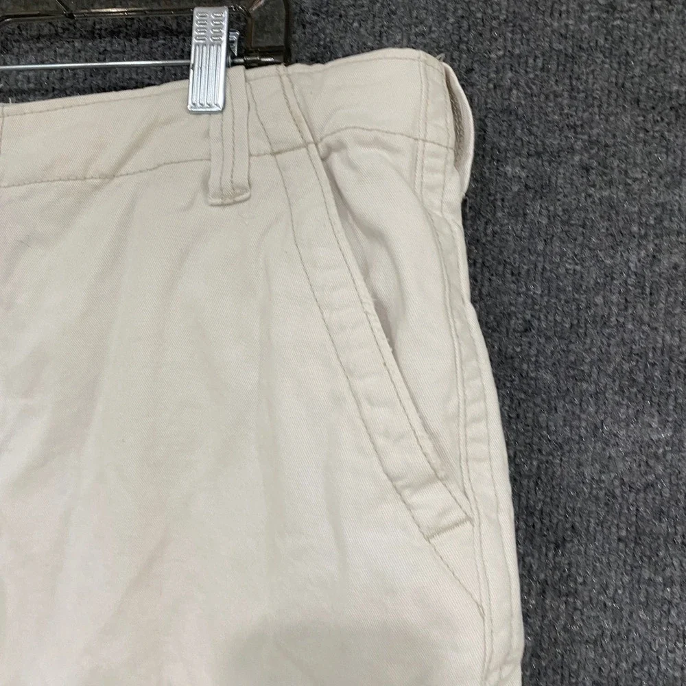 Aeropostale Mens Authentic Cargo Shorts Off White Cream Cotton Twill Size 38